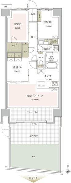 ザ・ライオンズ武蔵小杉 間取り D type