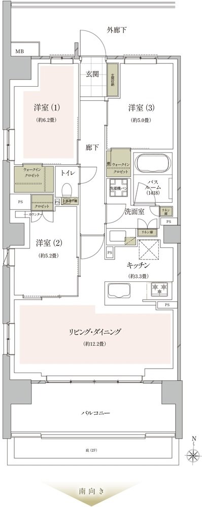 ザ・ライオンズ武蔵小杉 間取り J type
