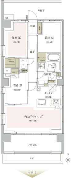 ザ・ライオンズ武蔵小杉 間取り J type
