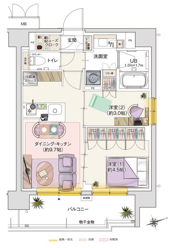 ソルティア川口本町 間取り Aタイプ