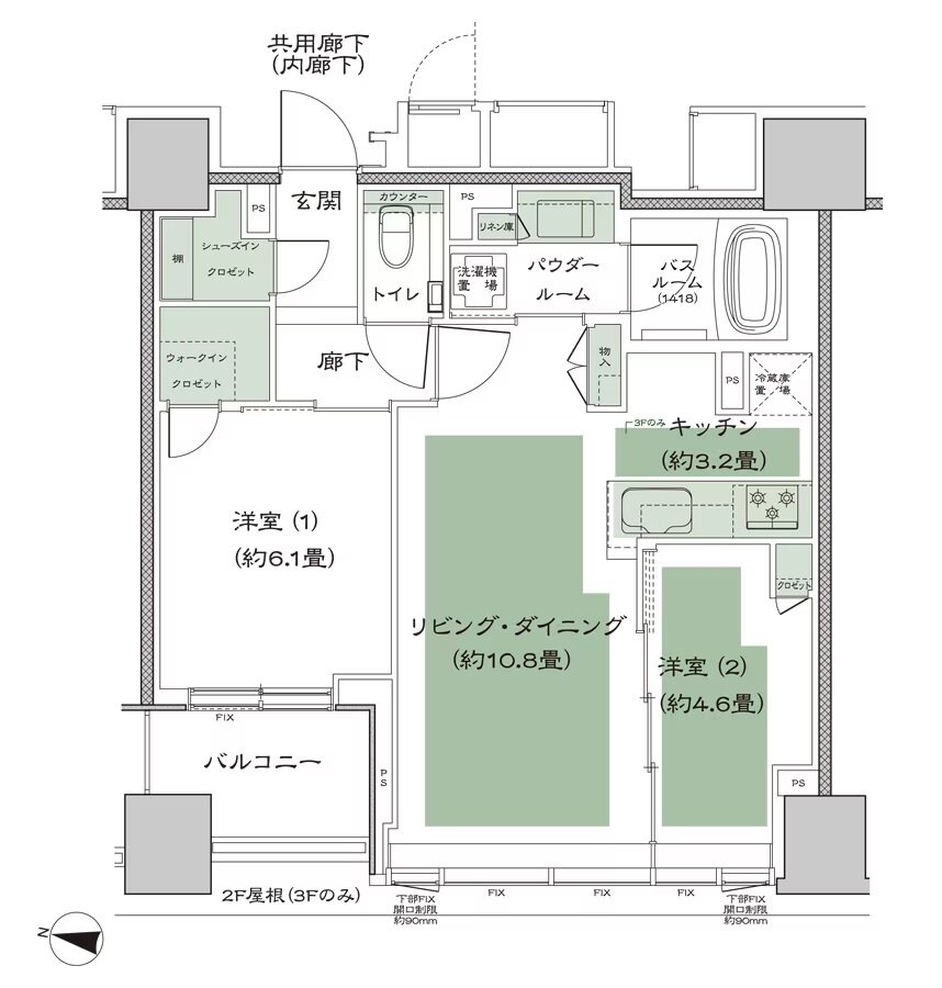 シティタワー札幌すすきの 間取り F_標準 type