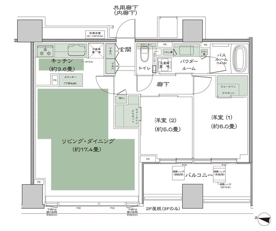 シティタワー札幌すすきの 間取り A_LD拡大 type