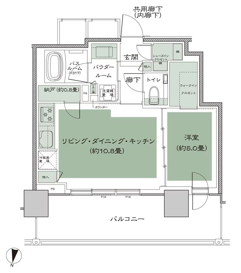 シティタワー札幌すすきの 間取り H_標準 type