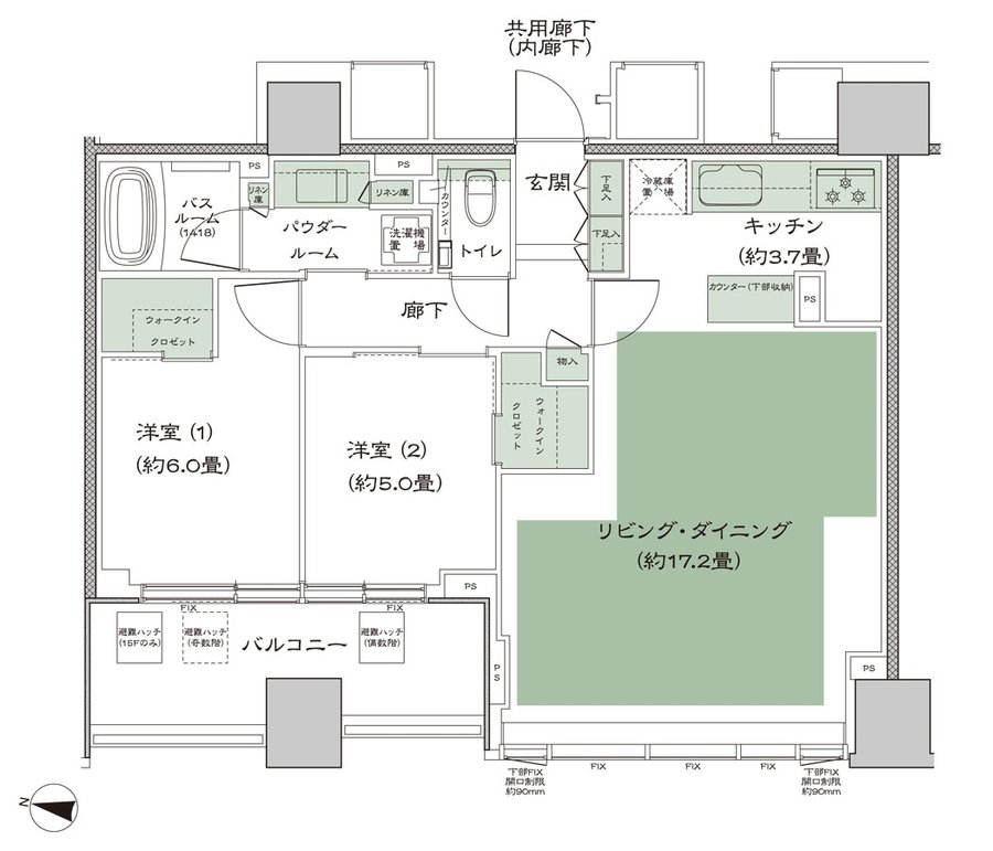 シティタワー札幌すすきの 間取り A__LD拡大 type