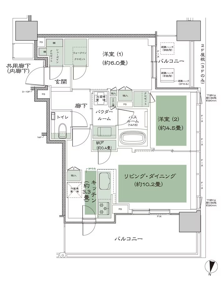 シティタワー札幌すすきの 間取り E_標準 type