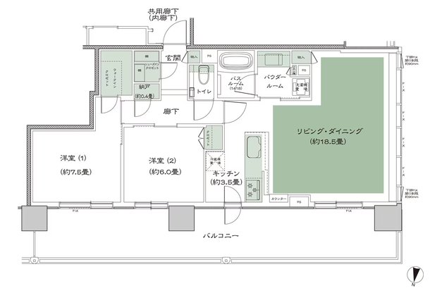 シティタワー札幌すすきの 間取り I_LD拡大 type