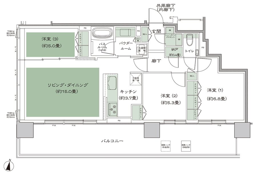 シティタワー札幌すすきの 間取り J-標準 type