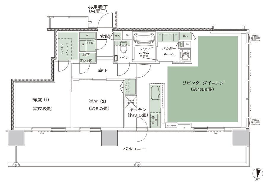 シティタワー札幌すすきの 間取り I-LD拡大 type