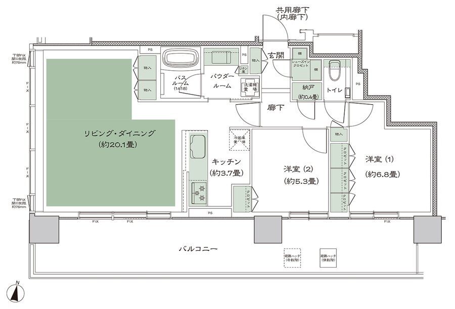 シティタワー札幌すすきの 間取り J-LD拡大 type