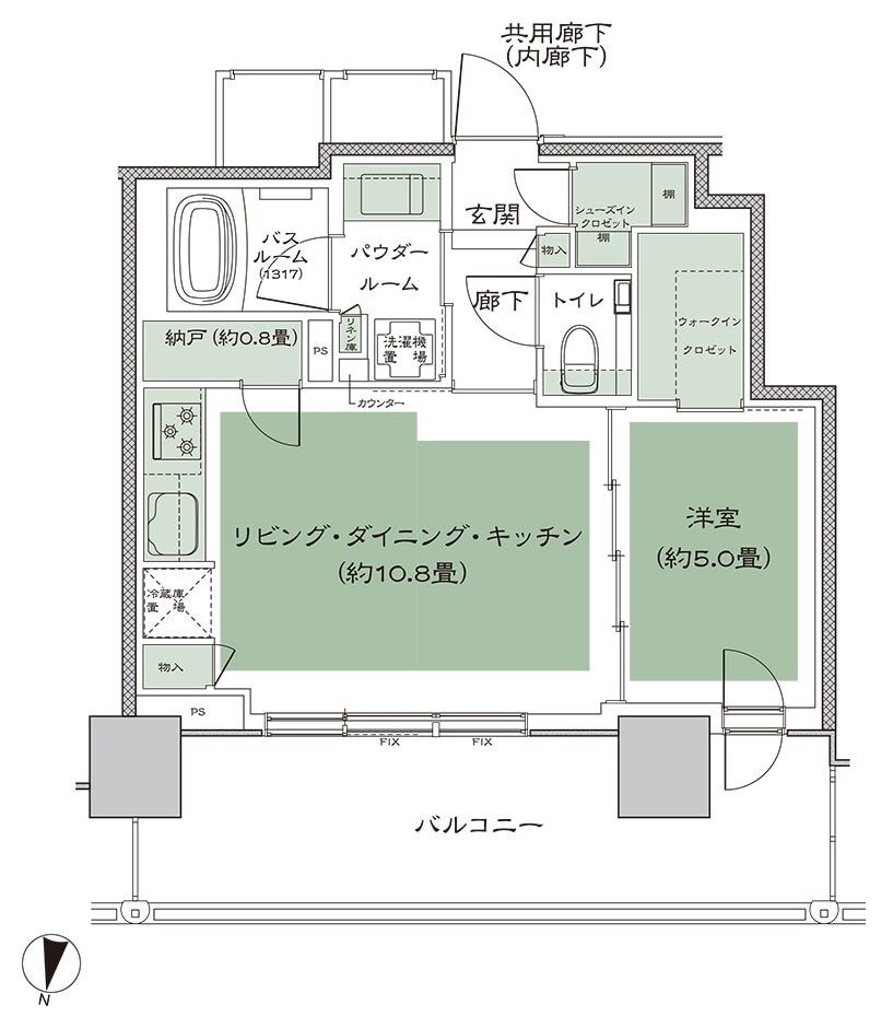 シティタワー札幌すすきの 間取り H-標準 type