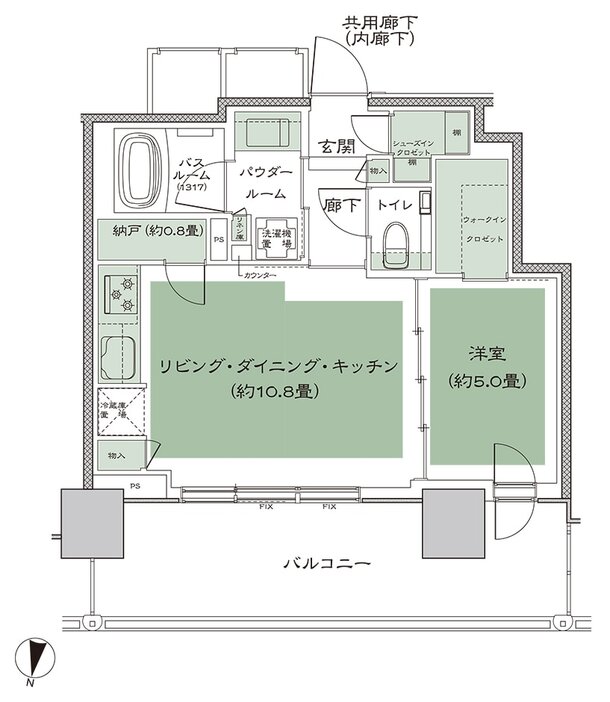 シティタワー札幌すすきの 間取り H-標準 type