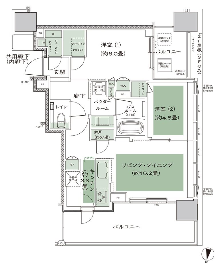 シティタワー札幌すすきの 間取り E-標準 type