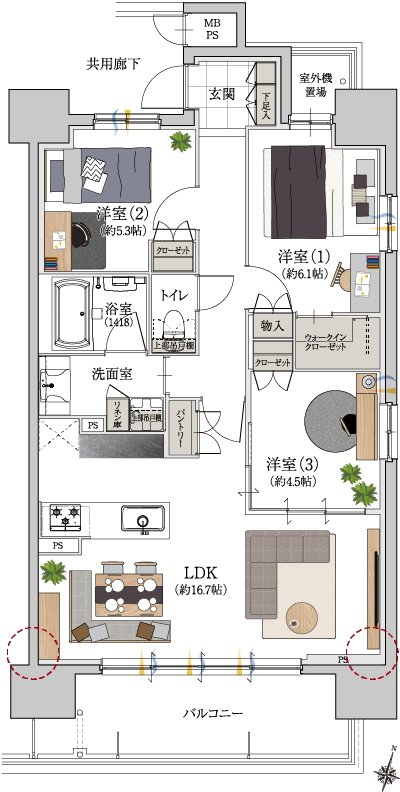 プラセシオン赤池ヒルズ 間取り Cタイプ