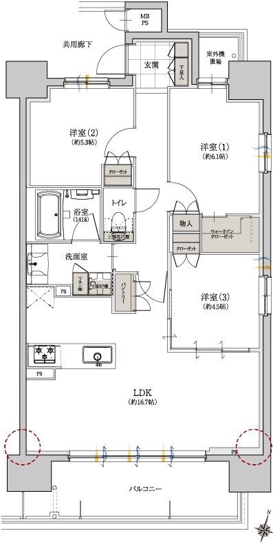 プラセシオン赤池ヒルズ 間取り Cタイプ