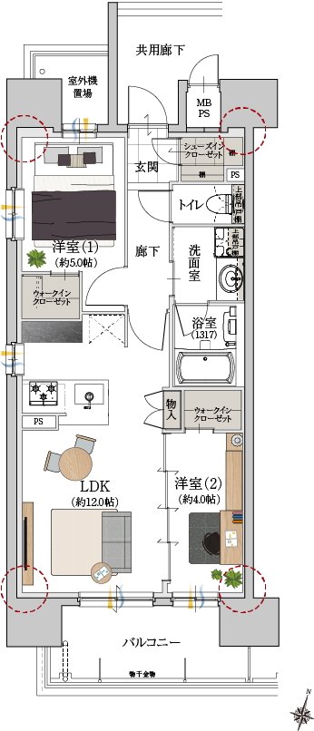 プラセシオン赤池ヒルズ 間取り A1タイプ