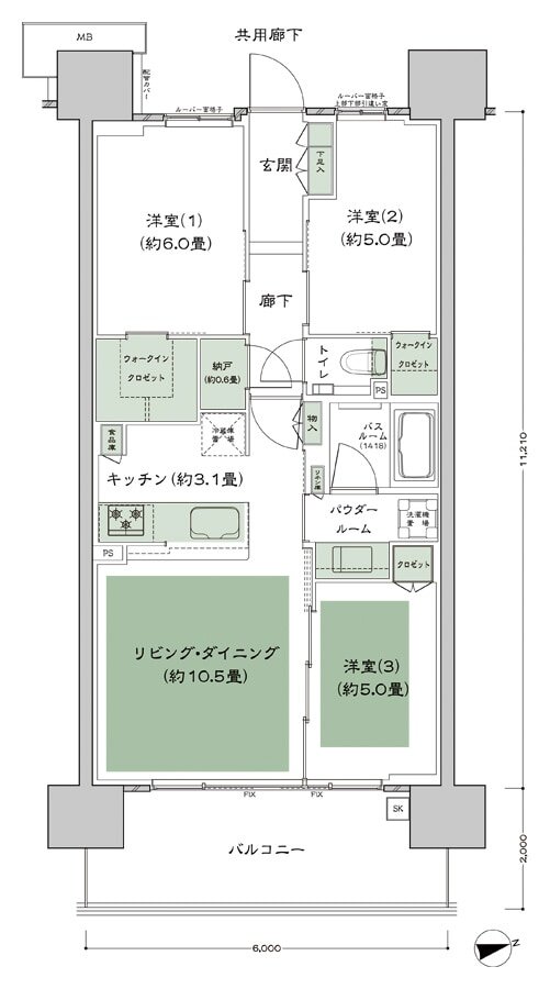 シティテラス尼崎 間取り B1 type