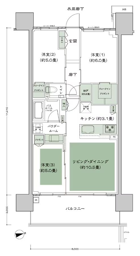 シティテラス尼崎 間取り B6 type