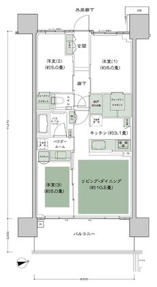 シティテラス尼崎 間取り B6 type