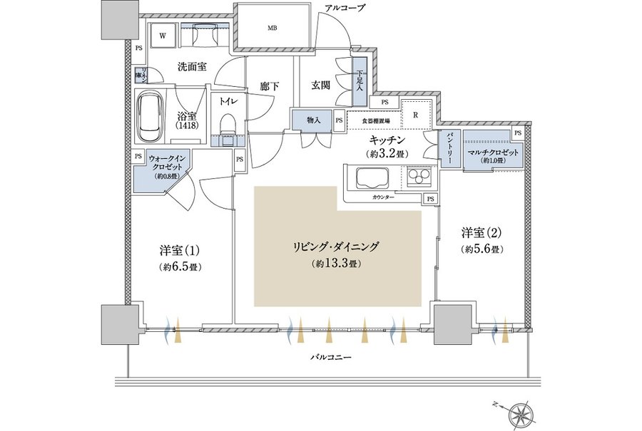 パークホームズ仙台中央 間取り Eタイプ