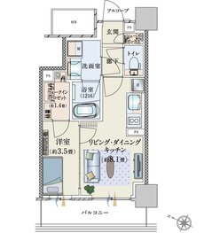 パークホームズ仙台中央 間取り Bタイプ