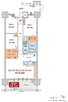 ヴェルディ古京町 間取り B type(2~12階)