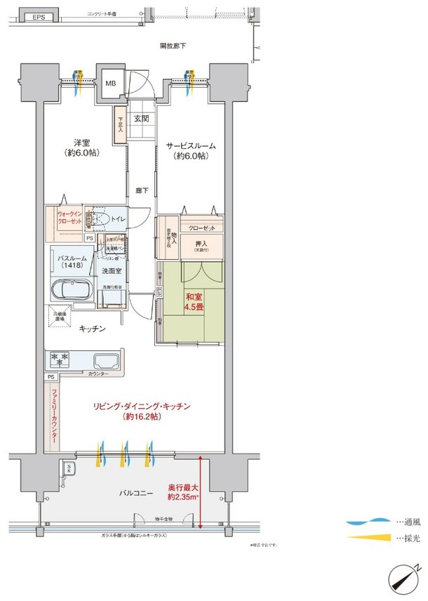 ヴェルディ・ザ・タワー呉 間取り D type 和室PLAN（3〜20階）