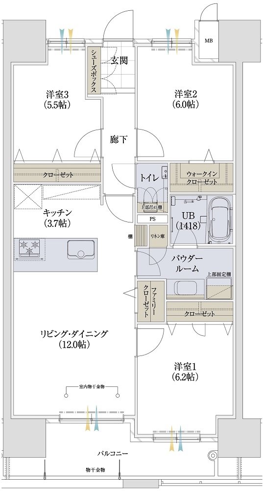 アーバンパレス新飯塚 間取り C type