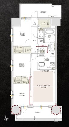 サンクレイドル宇都宮V 間取り A type