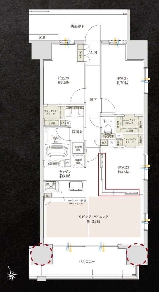 サンクレイドル宇都宮V 間取り C type