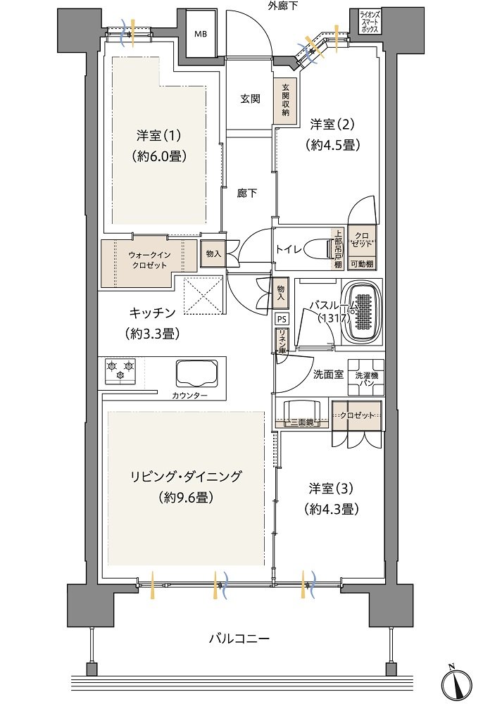 ザ・ライオンズ西川口 間取り G2 type