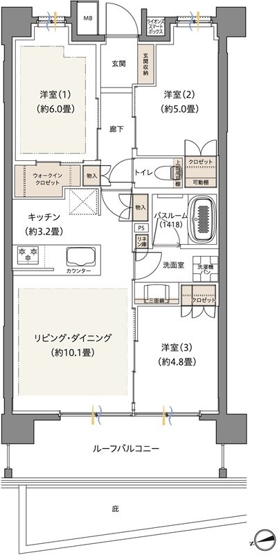 ザ・ライオンズ西川口 間取り B1 type
