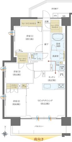 レーベン松本 GRIDE 間取り Gタイプ