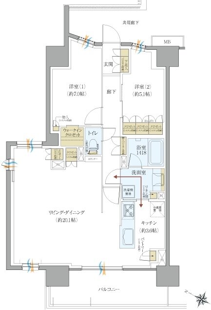 レーベン松本 GRIDE 間取り Aタイプ