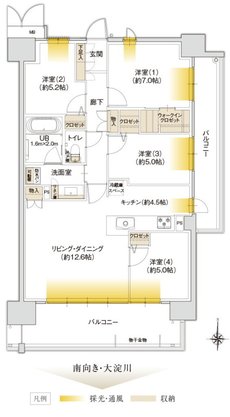 ザ・リバーサイドガーデン大淀河畔 間取り Dタイプ