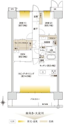 ザ・リバーサイドガーデン大淀河畔 間取り Cタイプ(無償設計変更プラン)
