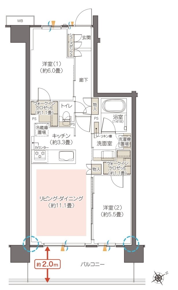 ハイムスイート相模原横山台 間取り P type