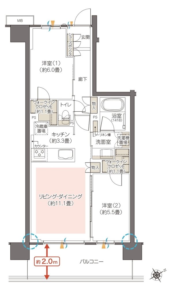 ハイムスイート相模原横山台 間取り P type