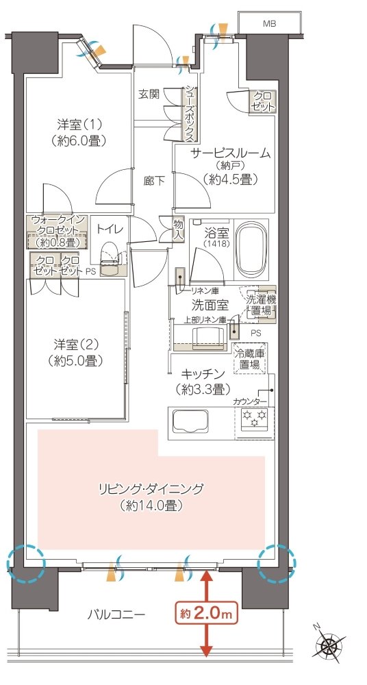 ハイムスイート相模原横山台 間取り H type