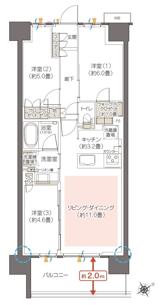 ハイムスイート相模原横山台 間取り J type