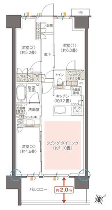 ハイムスイート相模原横山台 間取り J type
