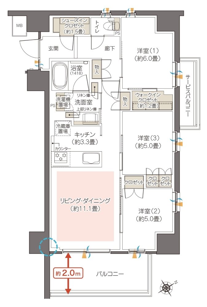 ハイムスイート相模原横山台 間取り T type