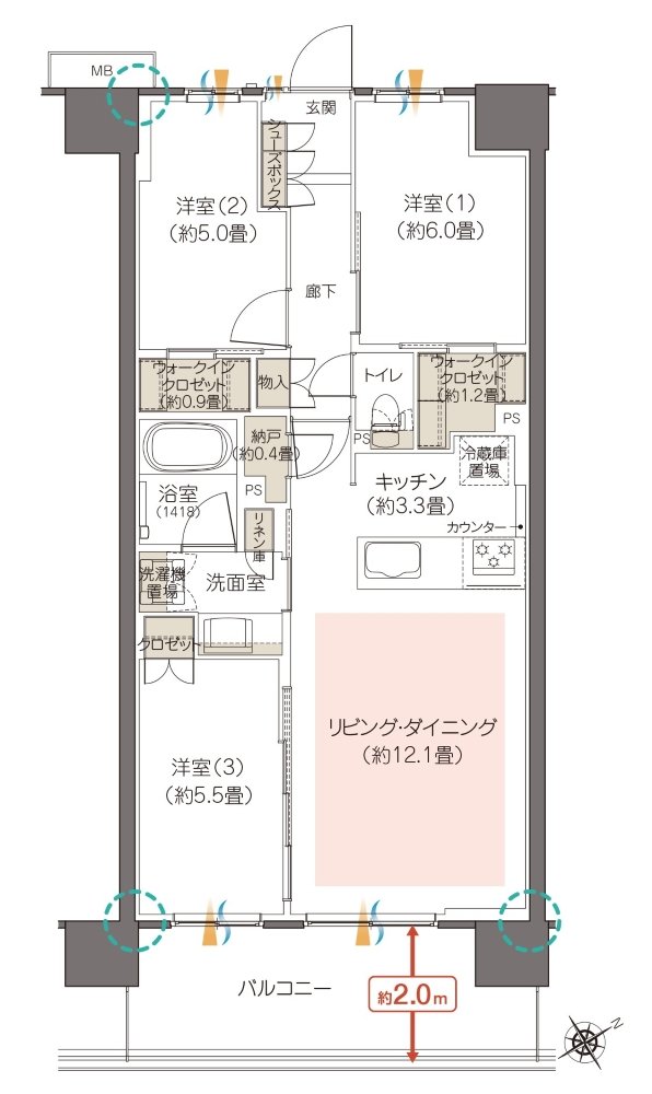 ハイムスイート相模原横山台 間取り N type