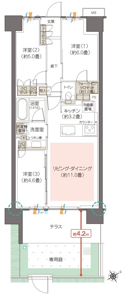ハイムスイート相模原横山台 間取り Jg type