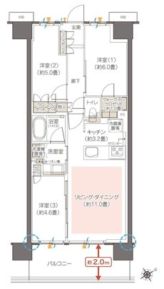 ハイムスイート相模原横山台 間取り K type