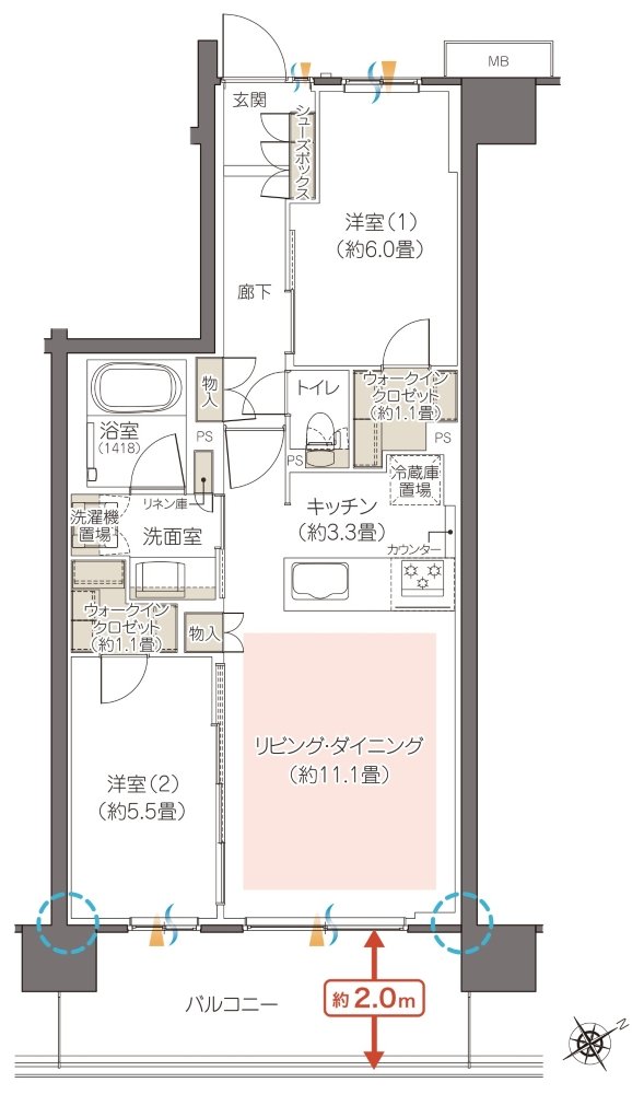 ハイムスイート相模原横山台 間取り Q type