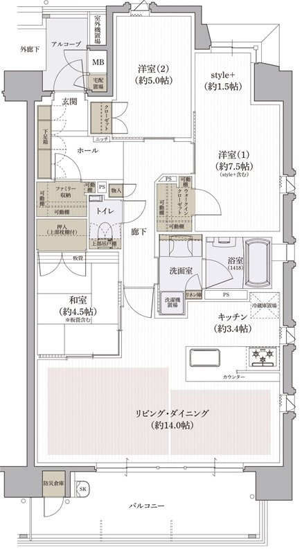 クレアホームズ松山東高前 間取り D type