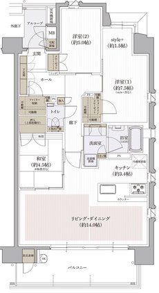 クレアホームズ松山東高前 間取り D type