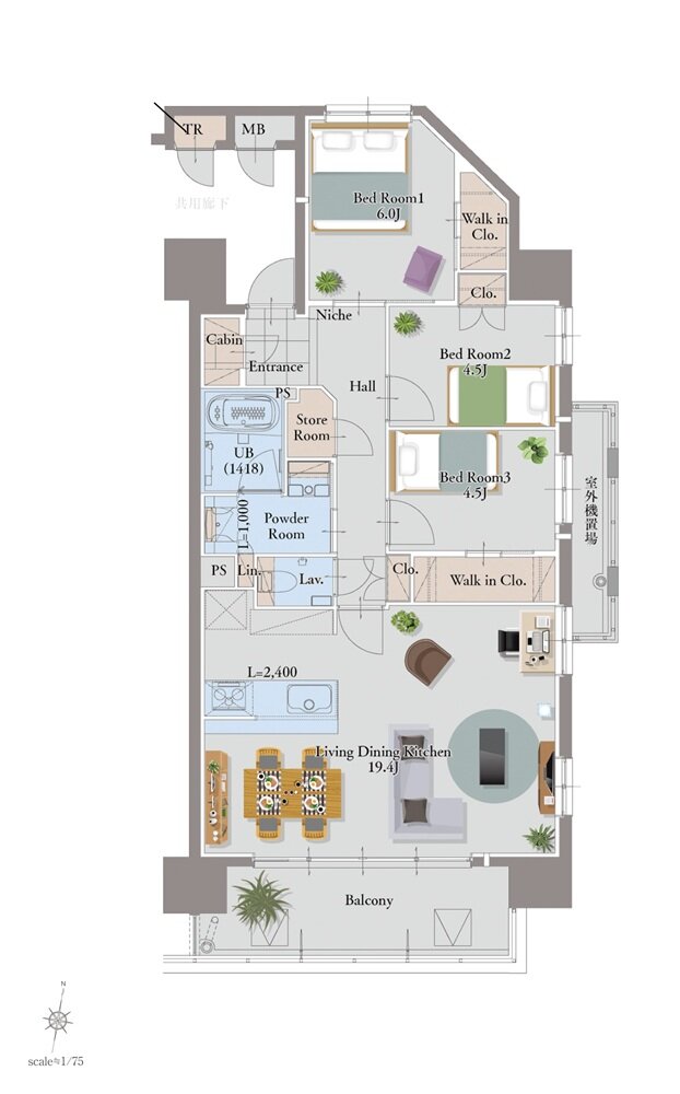 サンパーク柳川駅レジデンス 間取り Dタイプ
