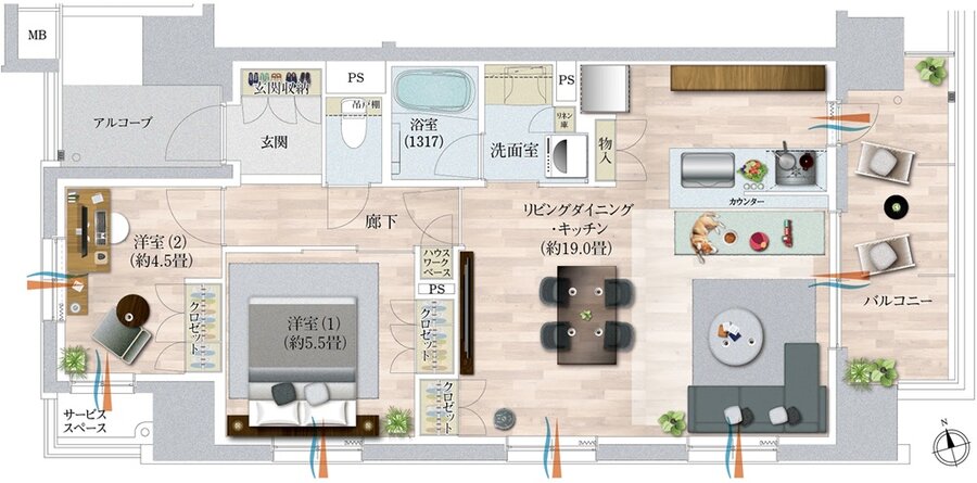 デュオヒルズ今池 間取り Aタイプ(先着順)(リフォーム)
