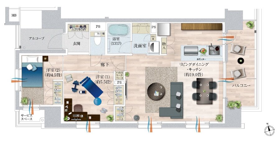 デュオヒルズ今池 間取り Aタイプ(先着順)(リフォーム)